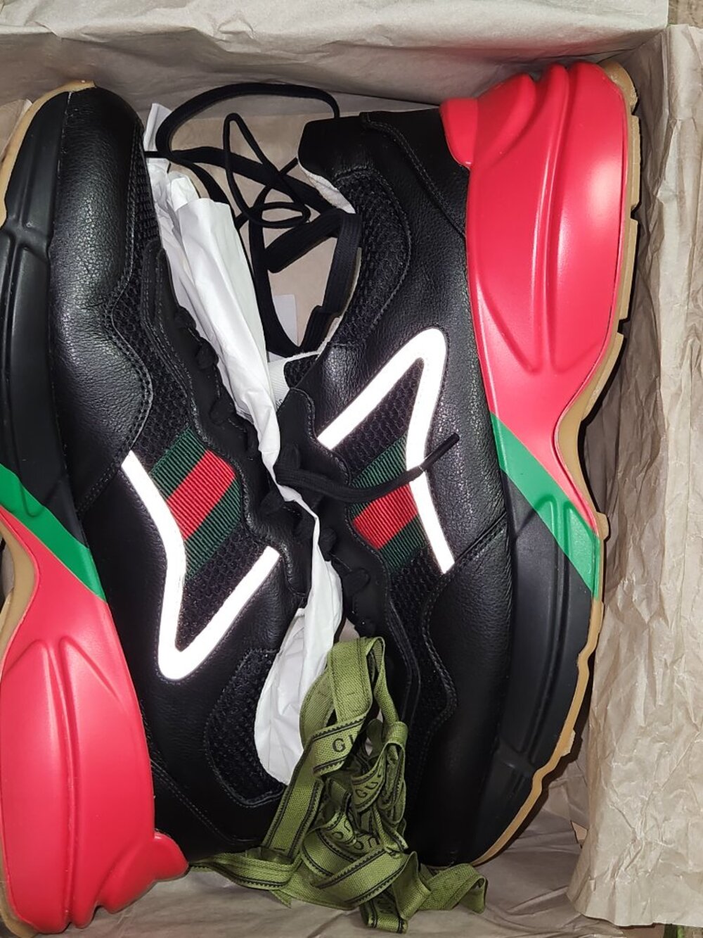 Gucci Rhyton Sneaker "Black Red Green Reflective"